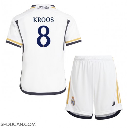 Dječji Nogometni Dres Real Madrid Toni Kroos #8 Domaci 2023-24 Kratak Rukav (+ Kratke hlače)
